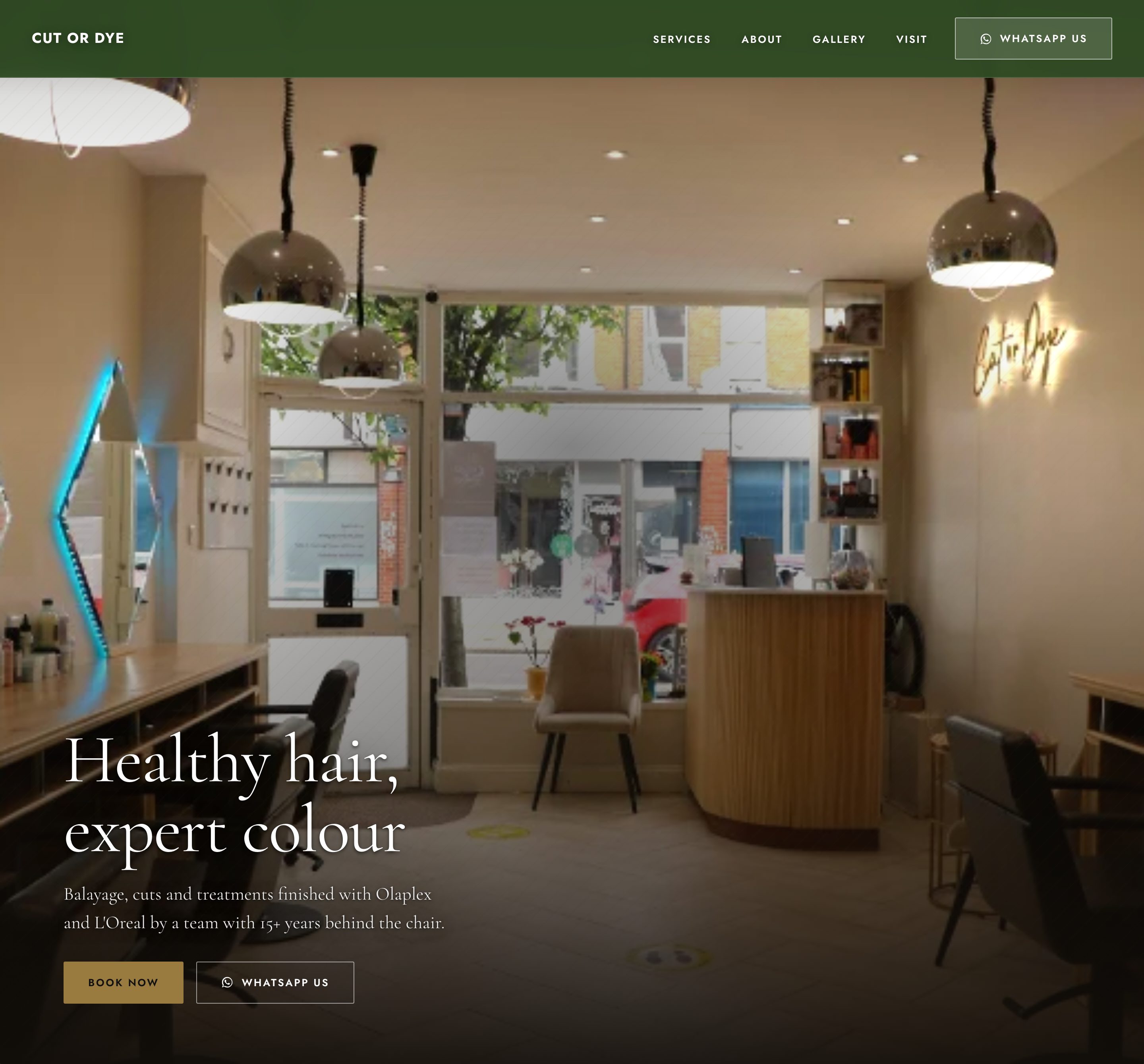 The website we built for Cut or Dye