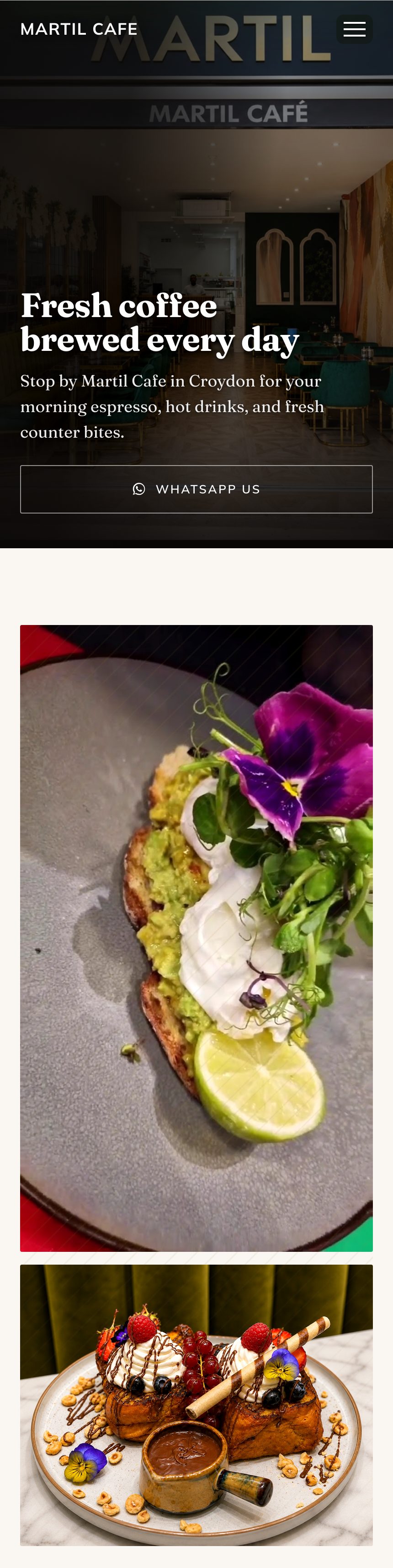 The website we built for Martil Cafe