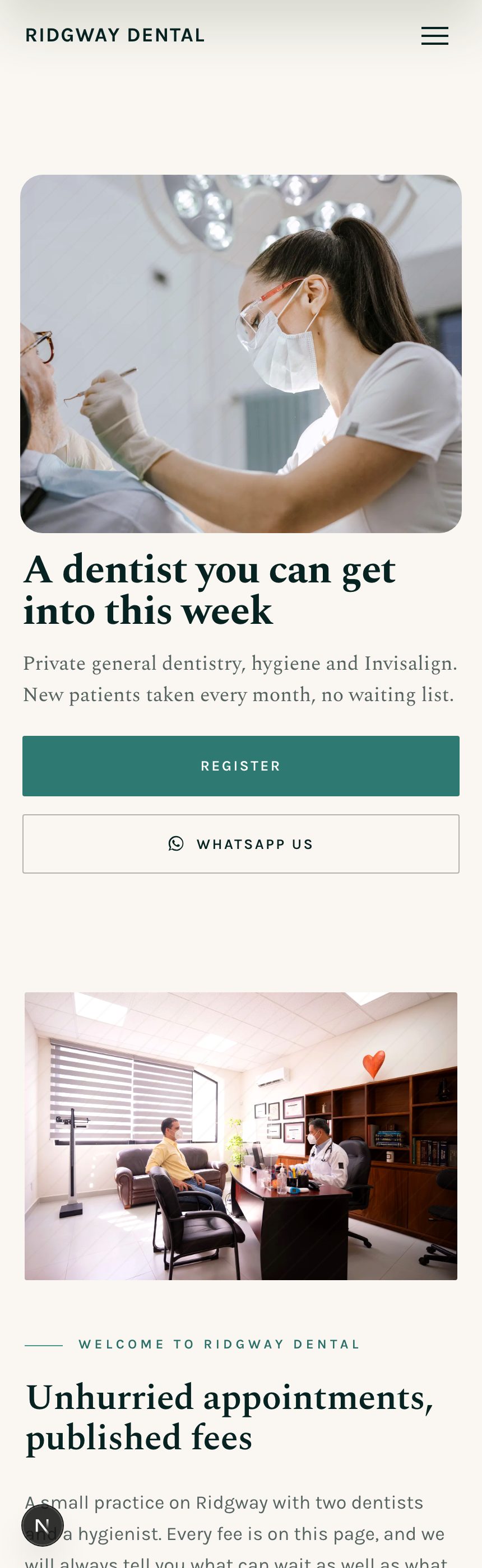 An example website for a practice