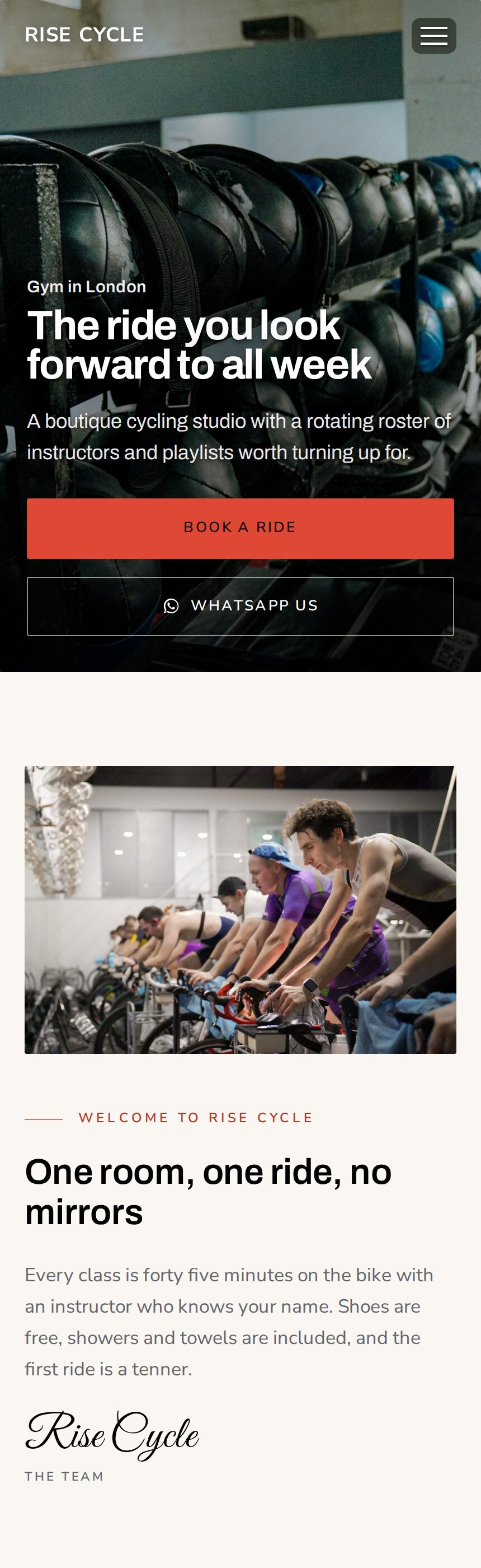 An example website for a gym