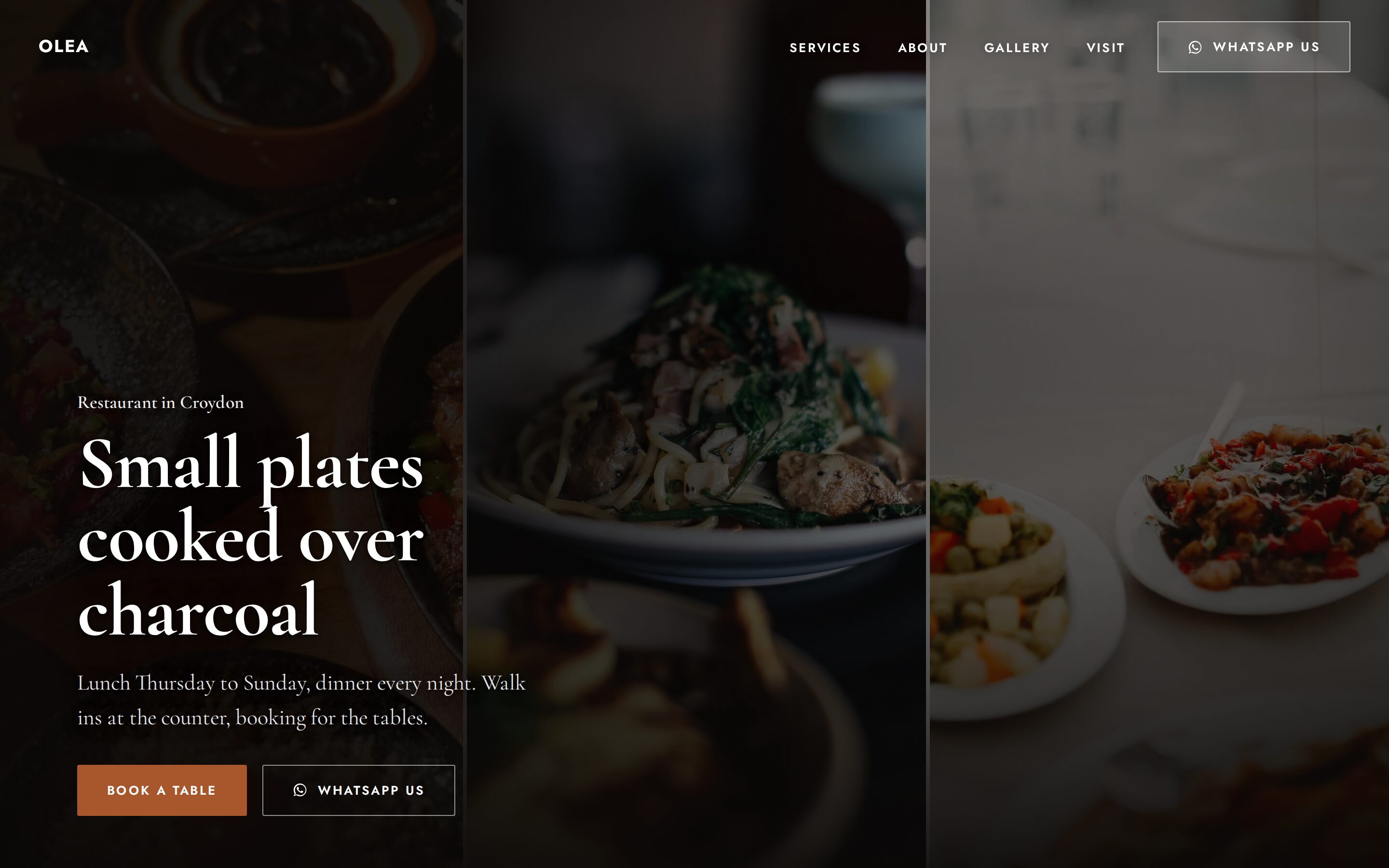 An example website for a restaurant