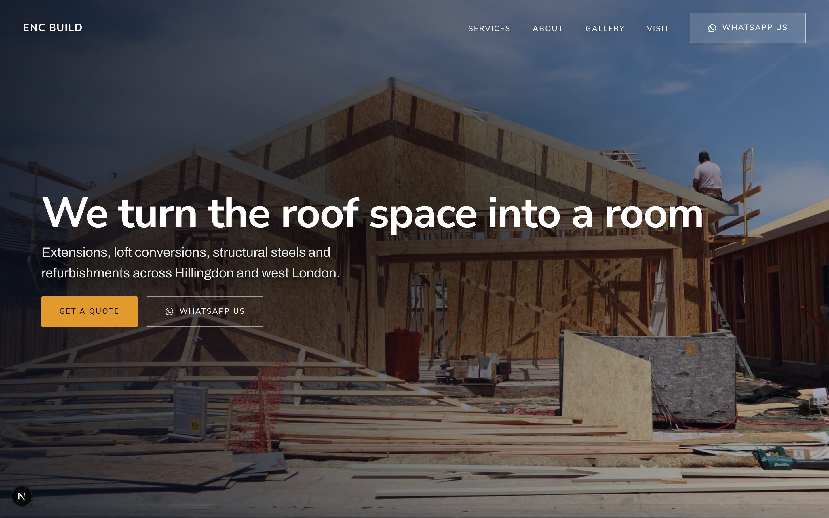 An example website for a trades business