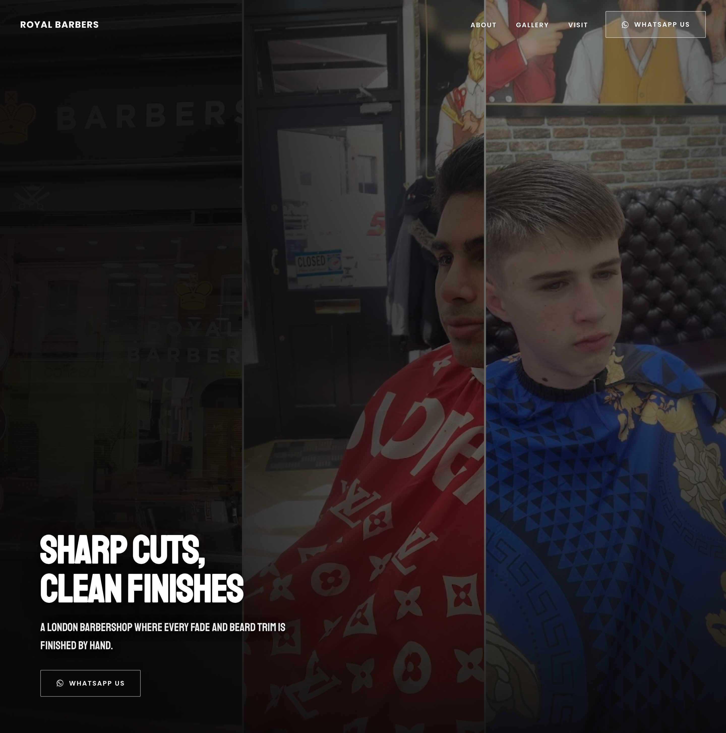 The website we built for Royal Barbers